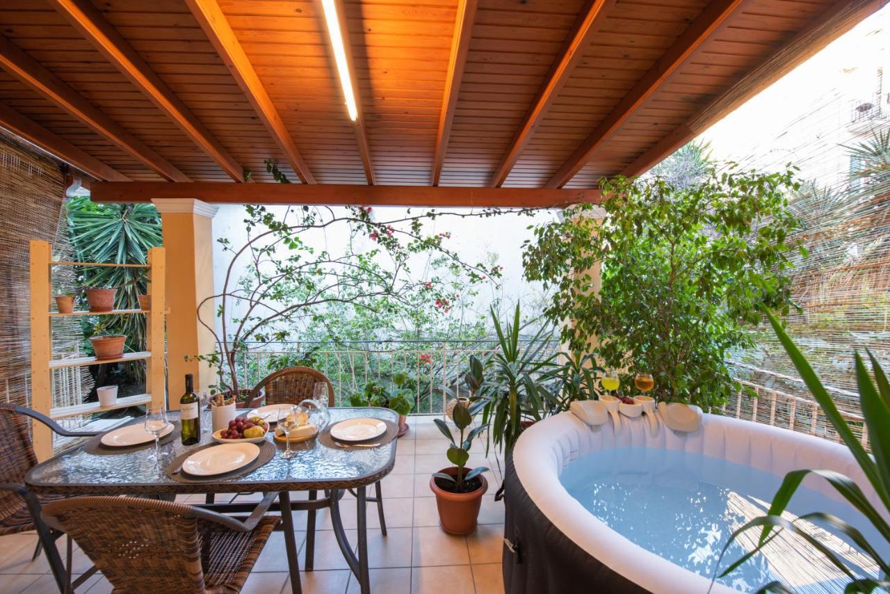 Luxury Katrinas Apartment With Outdoor Jacuzzi Corfu  Bagian luar foto